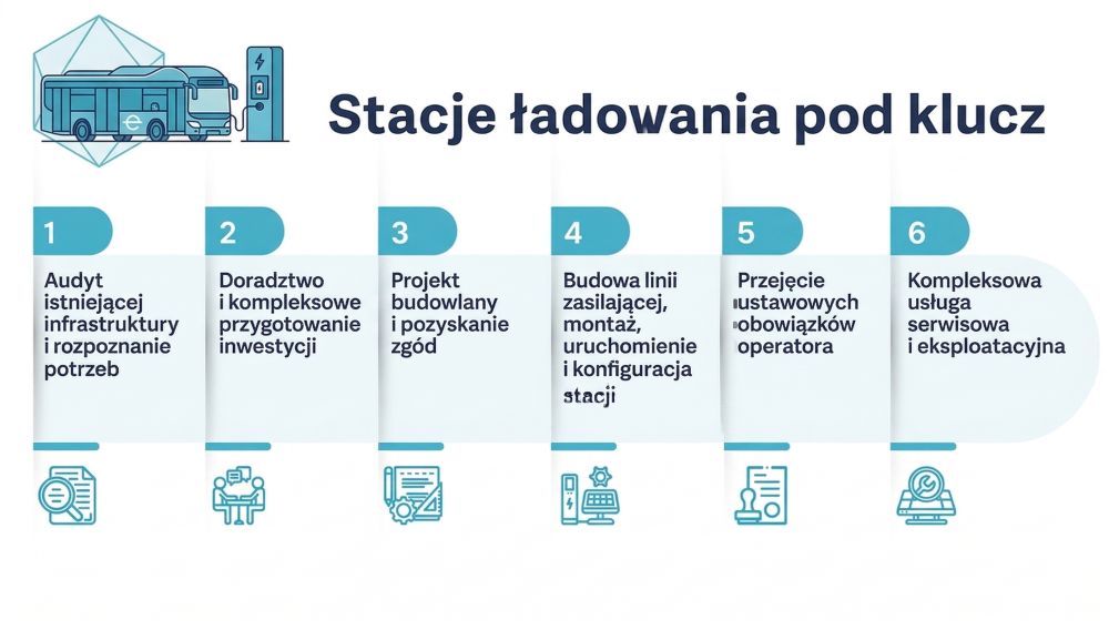 stacje ładowania autobusów- infografika